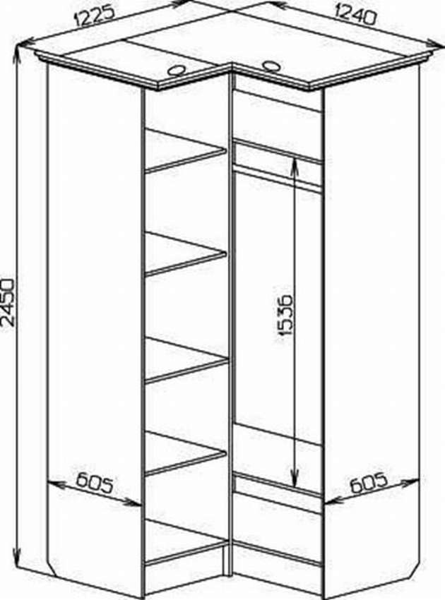 Угловой шкаф размеры 80 на 80